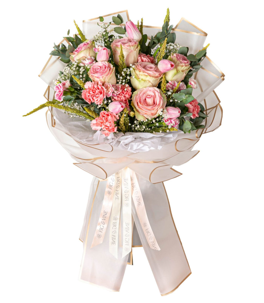Rose Bouquet with Baby's Breath — Fannin Flowers, Inc.